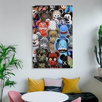 Amazon.co.jp: K-AWS素晴らしい絵画 インテリア カウズ セサミ